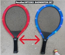 Misco Sports Badminton Toy Set MT2383 recall detail